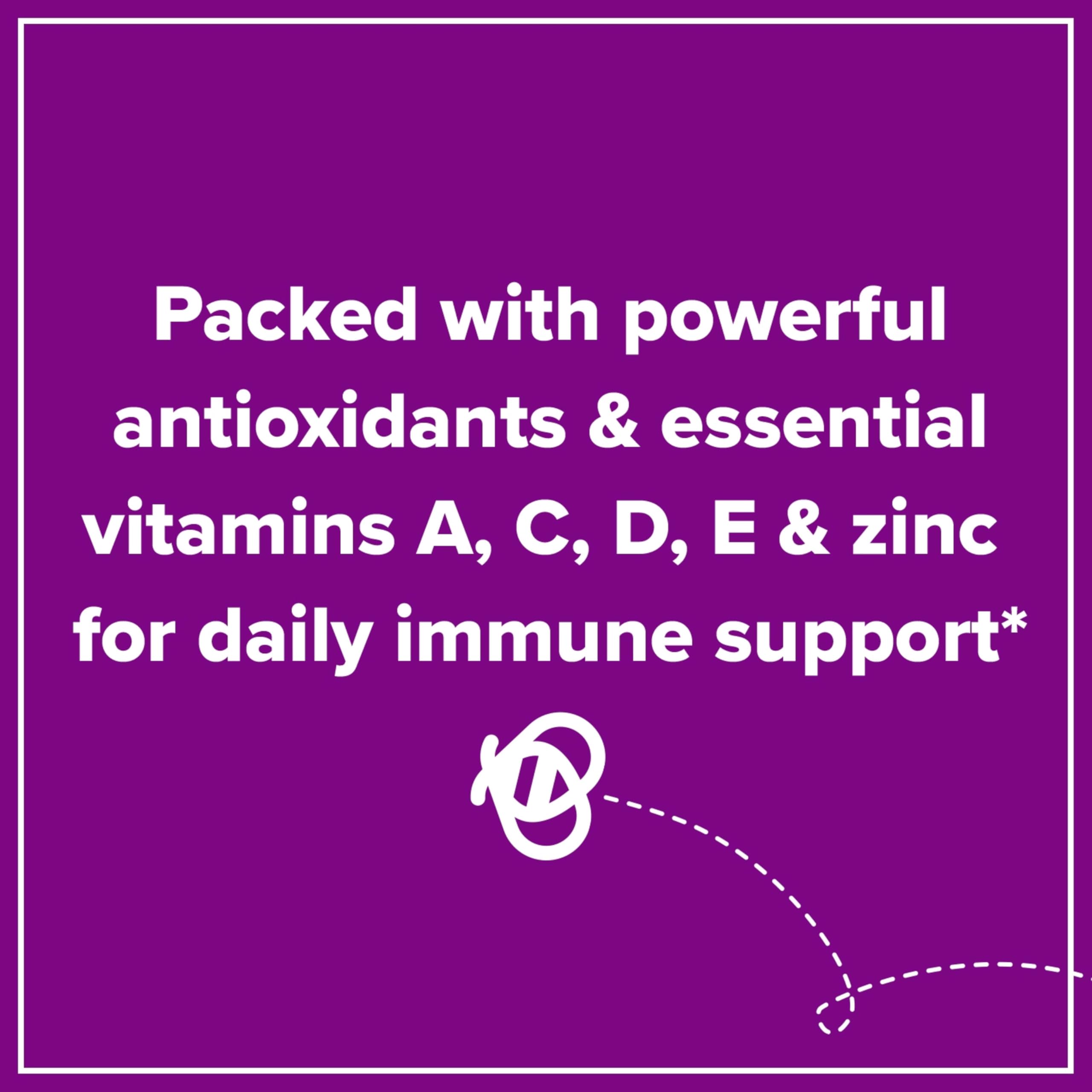 Bright berry flavor appeals to kids during daily dose.
