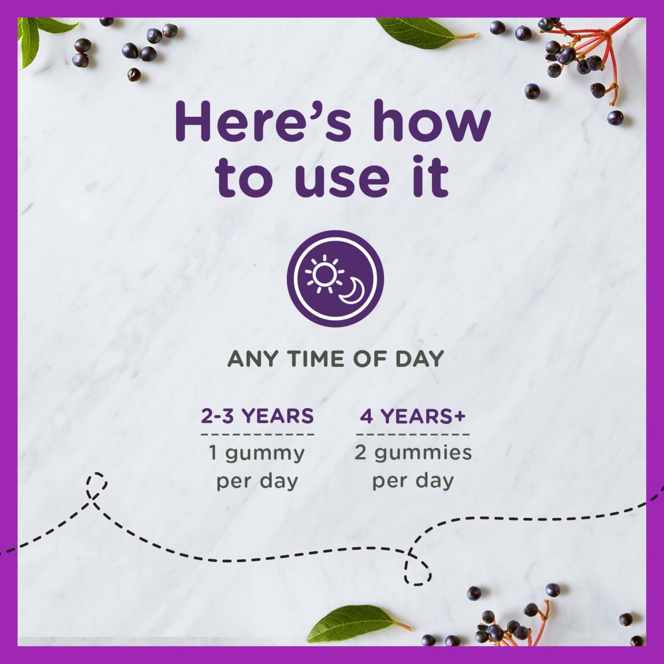 Natural berry-flavored kids' immune support gummies