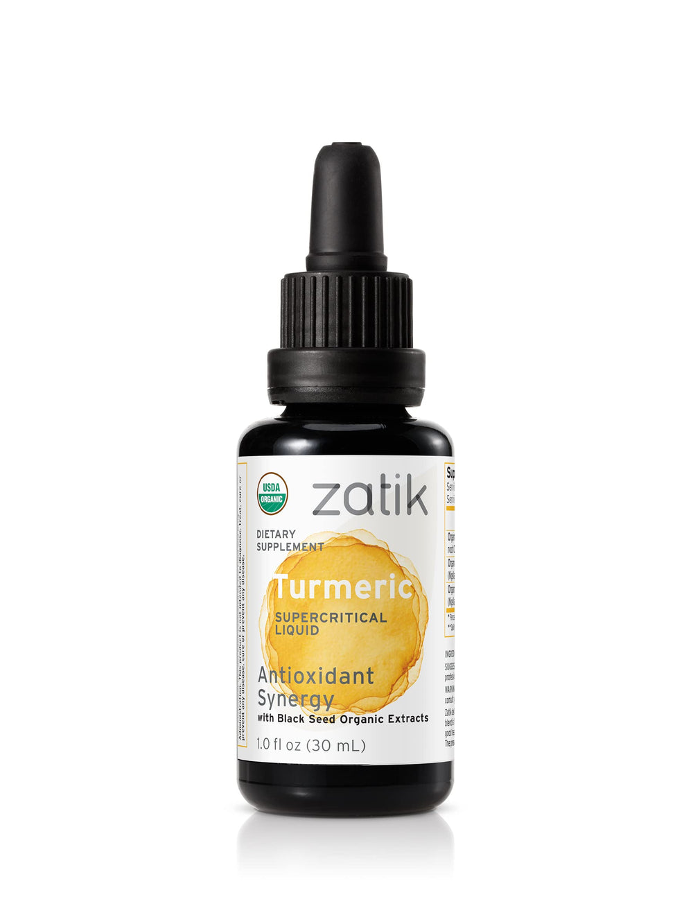 Zatik Naturals Turmeric and Black Seed CO2 extract oil bottle - 1 oz (hero image)