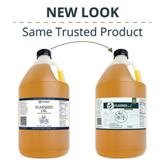 Close-up of cold-pressed flaxseed oil