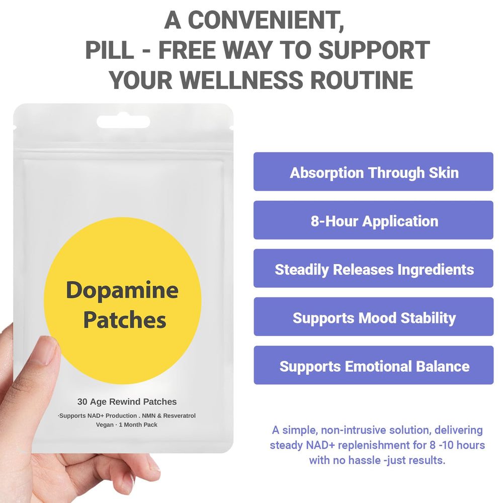 Dopamine Patch applied to clean, hair-free skin