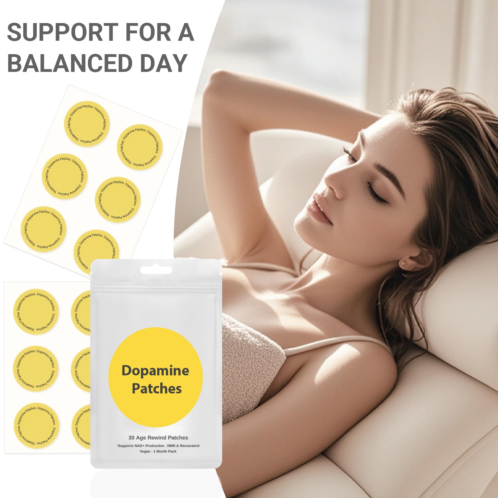 Patch wear time illustration showing 8 hours