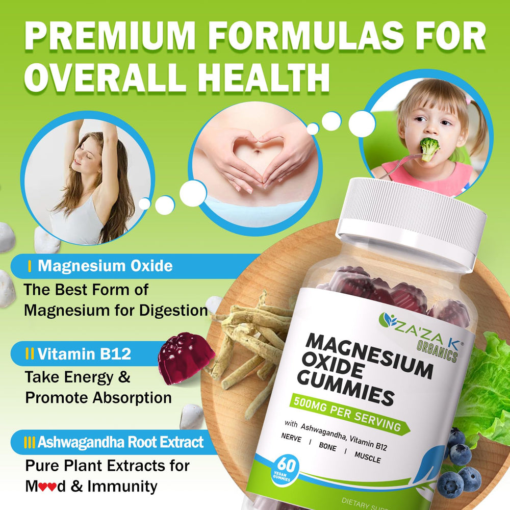 ZA'ZA K ORGANICS gummies containing ashwagandha and vitamin B12
