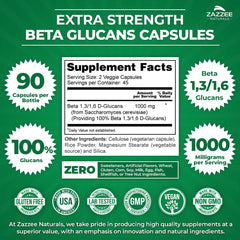 Label highlighting 100% Beta Glucans and 1,3/1,6 linkages
