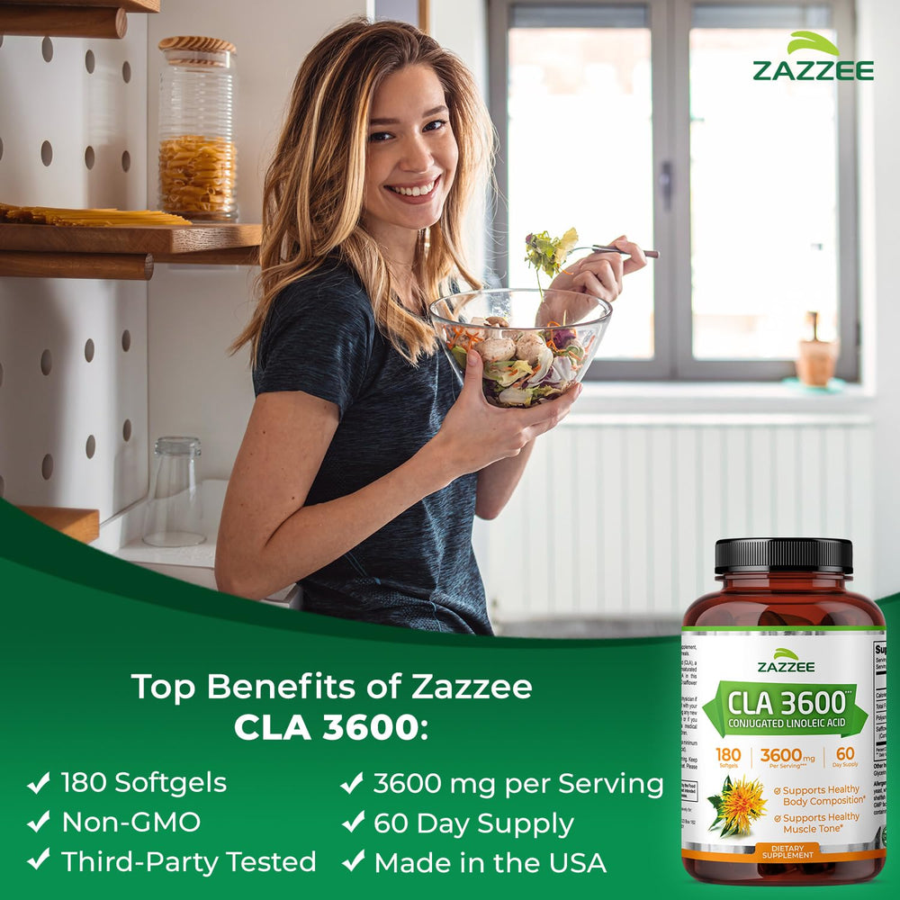 Zazzee CLA bottle back label with nutrition facts