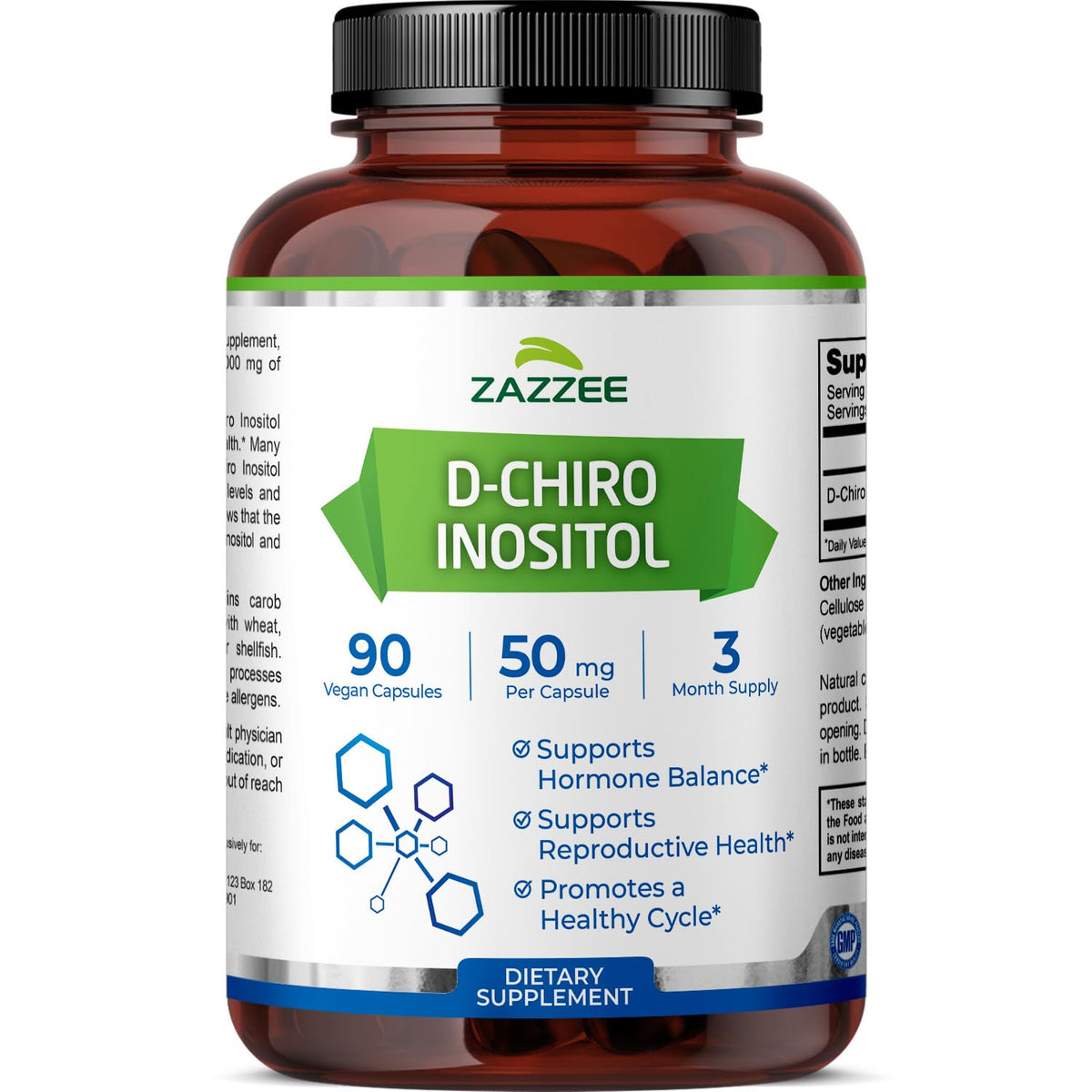 Zazzee D-Chiro-Inositol 50 mg bottle