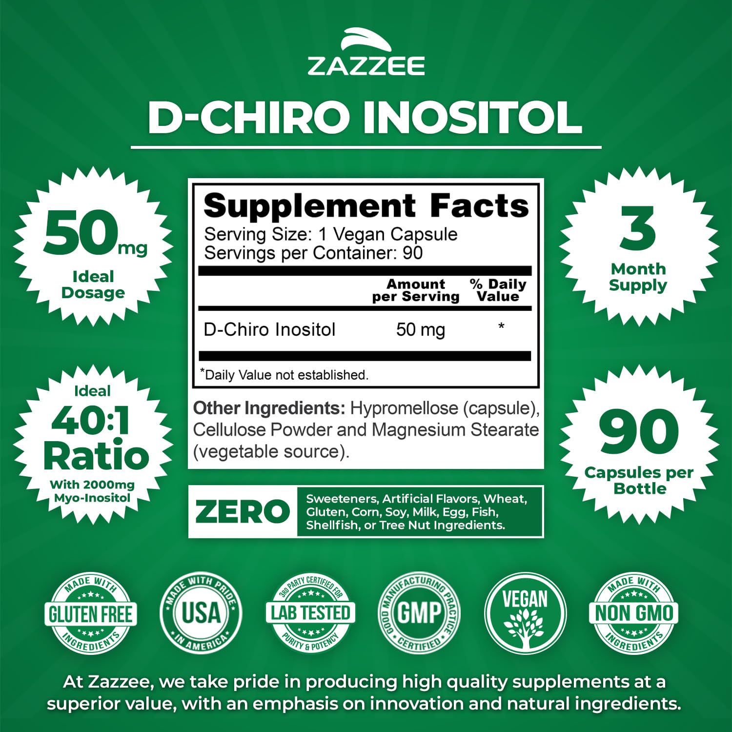 D-Chiro-Inositol capsules close-up