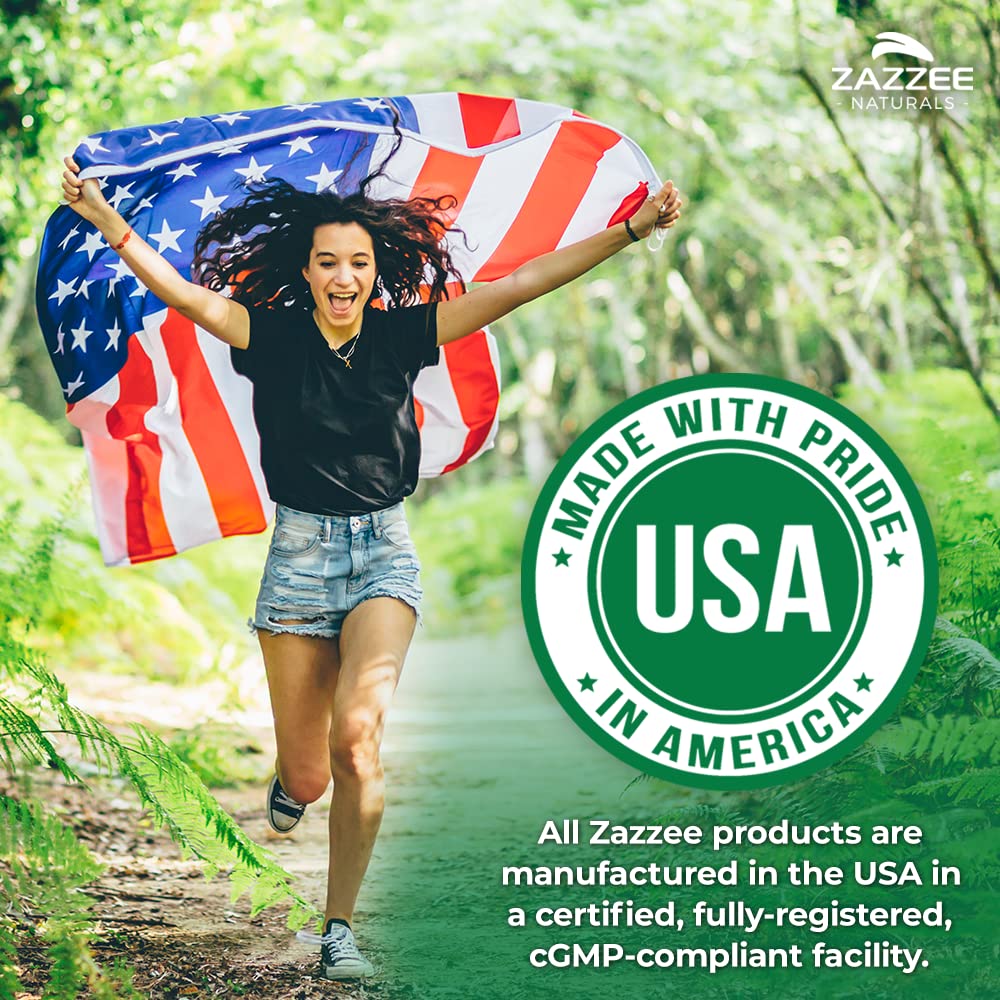 Zazzee Dandelion Root ingredients list showing non-GMO and vegan capsule.