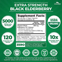 Organic elderberry ingredients and label