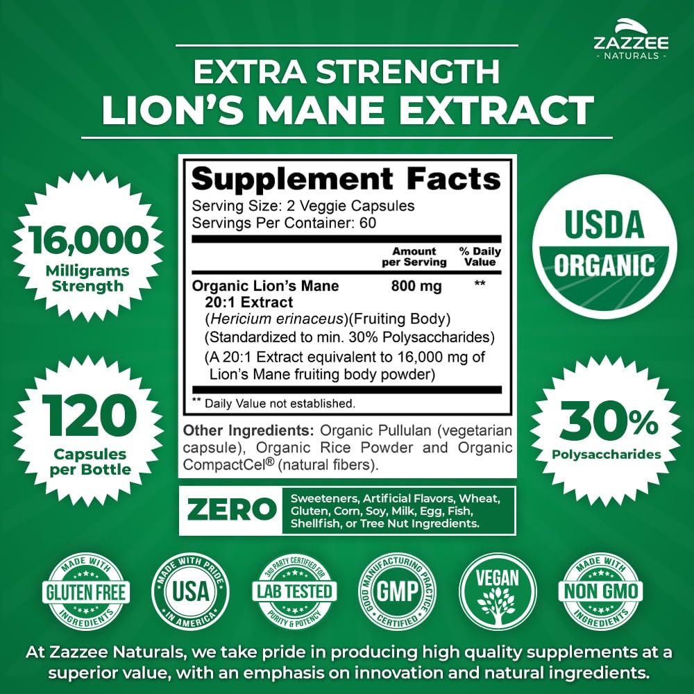 Lion's Mane extract standardized to 30% polysaccharides