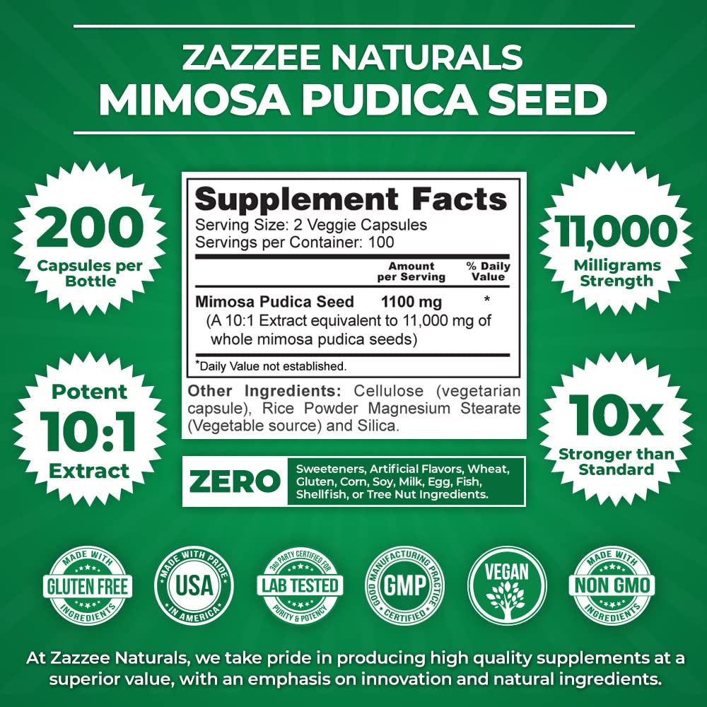 Close-up of Mimosa Pudica Seed Extract 10:1 label