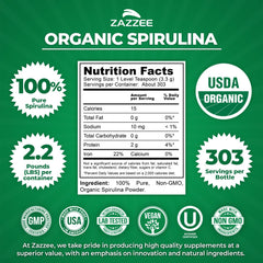 Spirulina powder in a 2.2 lb (1 kg) container