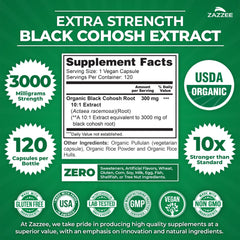 USDA Organic certification badge for Zazzee Naturals Black Cohosh