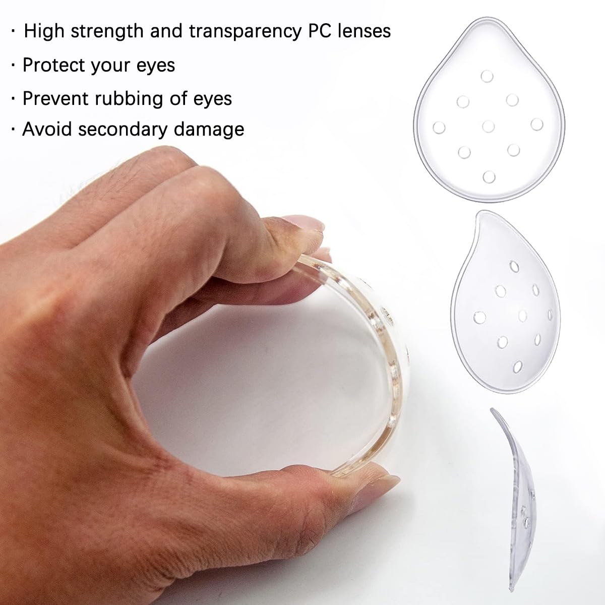 Eye shield worn during sleep after surgery