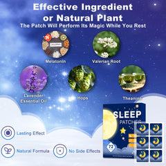 Close-up of patch with Melatonin and Valerian ingredients