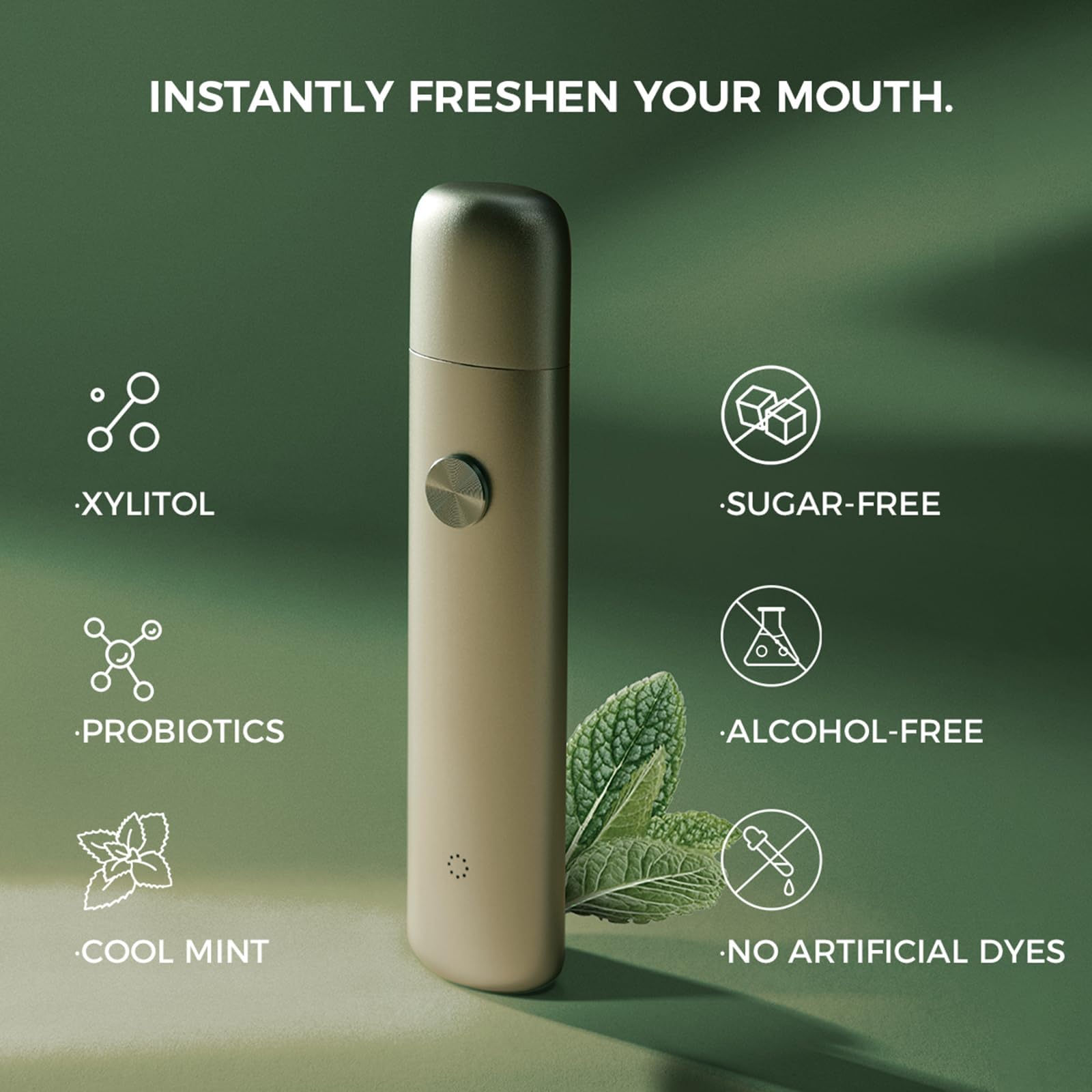 Person using ZDEER probiotic mouth spray