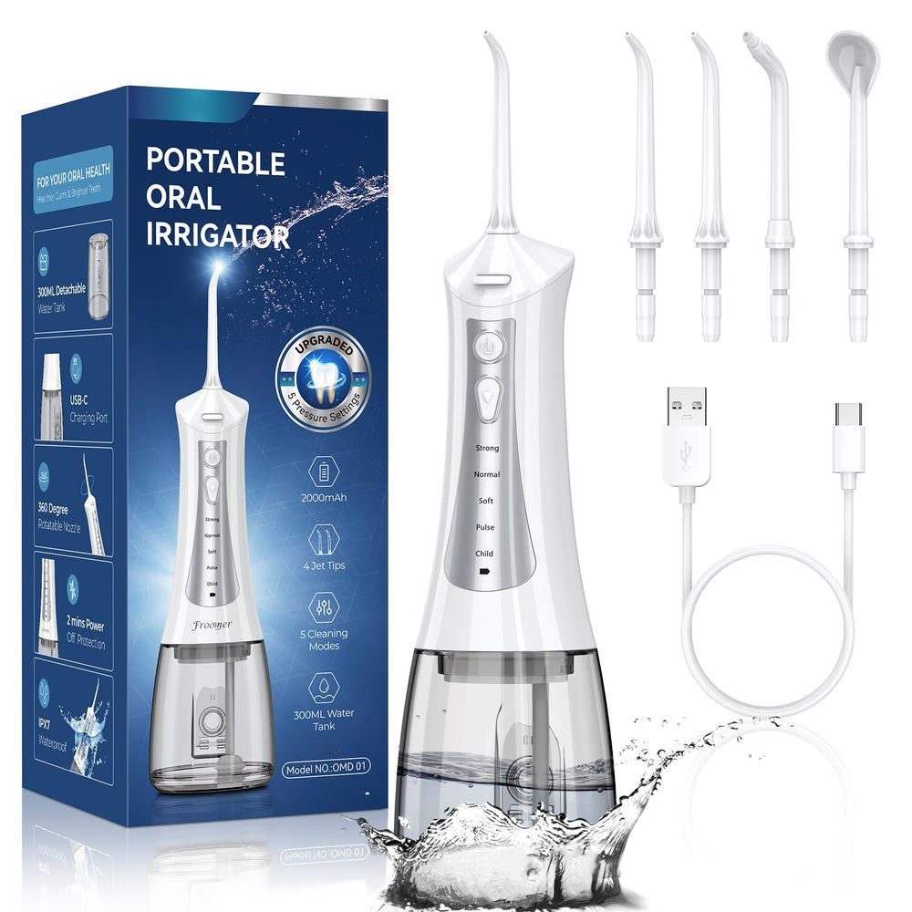ZDMATHE 300mL cordless water flosser in white