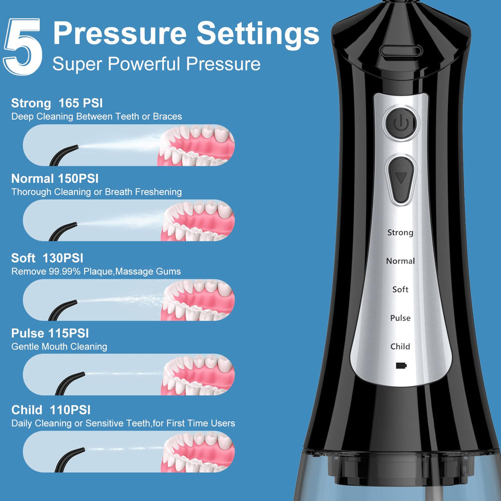 Interchangeable tips set for braces, tongue cleaning, and standard jets