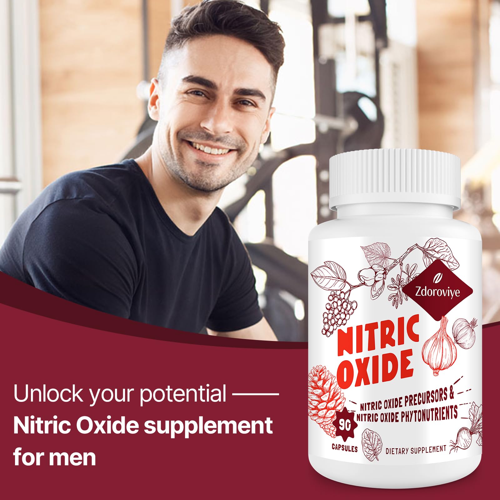 Zdoroviye nitric oxide supplement label details emphasize potency and purpose