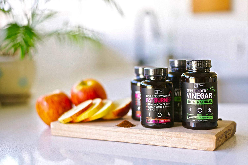 Supplement facts label of Zeal Naturals Apple Cider Vinegar capsules