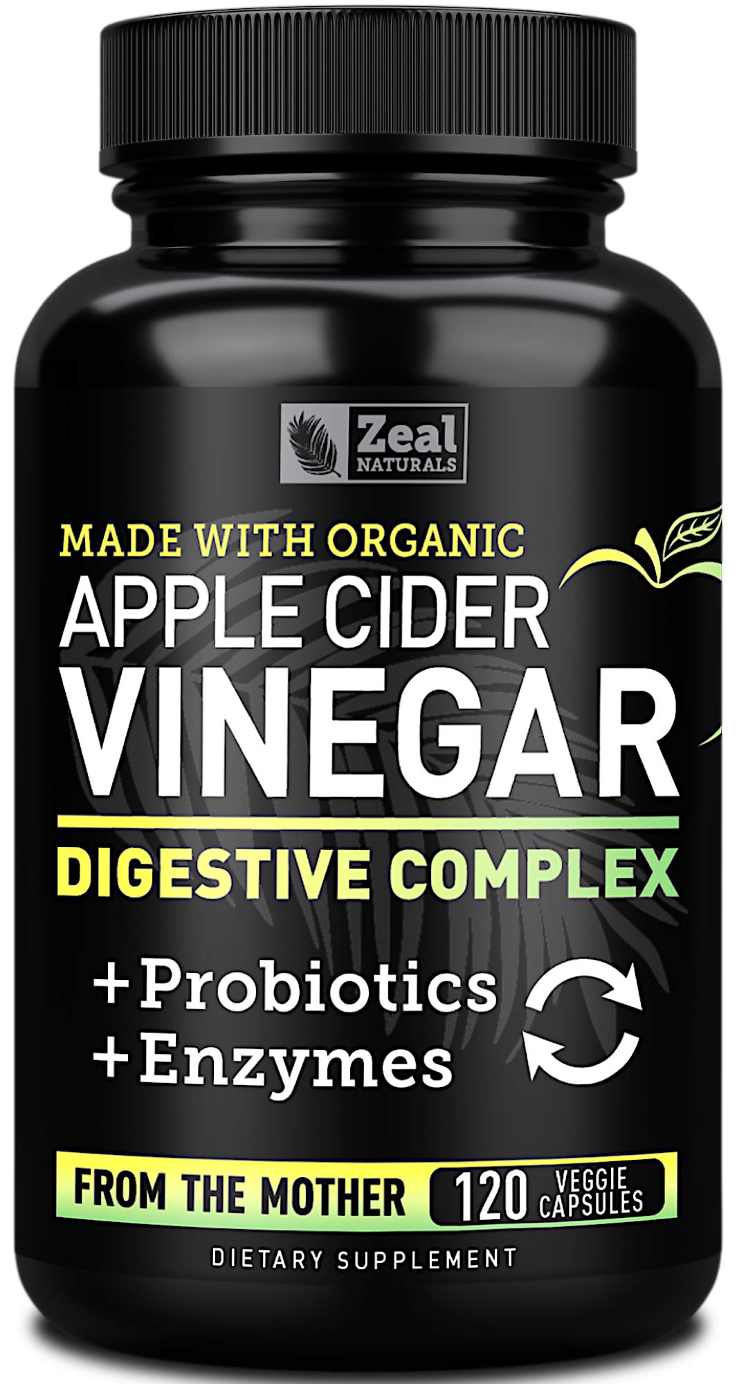 Zeal Naturals Apple Cider Vinegar Capsules bottle for daily use and detox support.