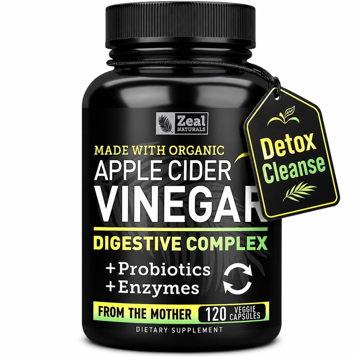 Zeal Naturals ACV capsules bottle for convenient daily digestion support