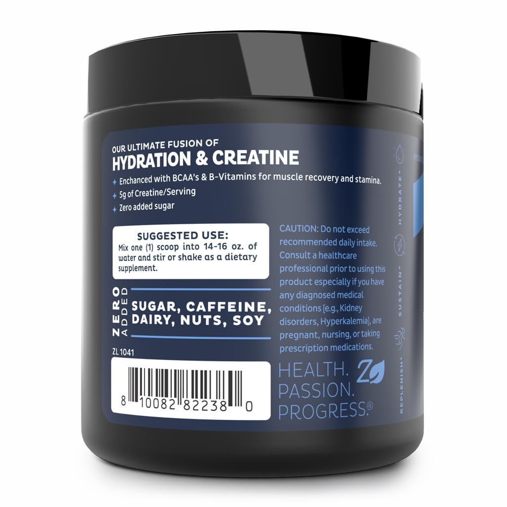 Zeal Naturals Zeal Electrolyte Powder Lemon Sorbet packaging on shelf highlighting zero sugar.