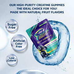 Zealtonic Creatine Monohydrate Gummies bottle with Blueberry flavor packaging