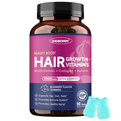 ZEBORA Biotin Gummies blueberry bottle front