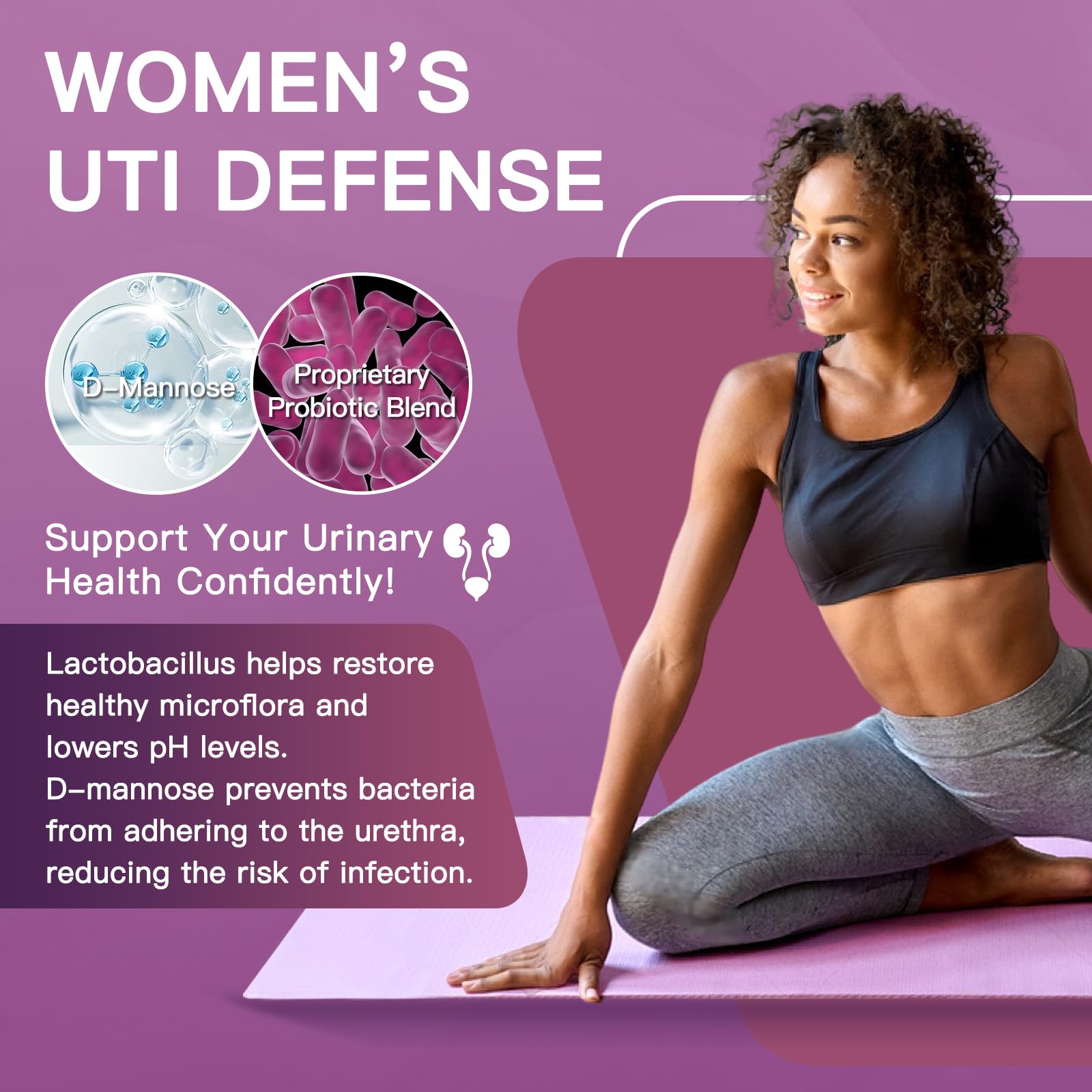 D-Mannose and women's probiotics depiction