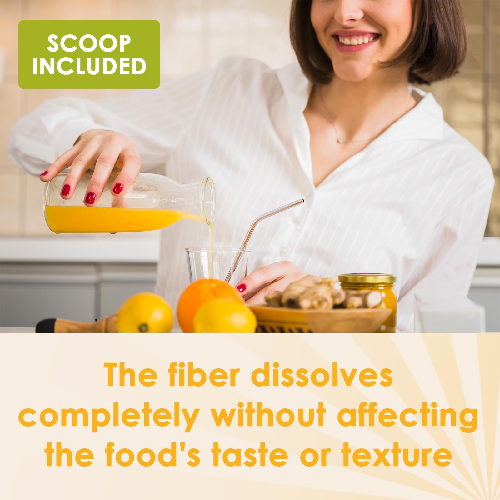 Gluten-free dietary fiber supplement in cup