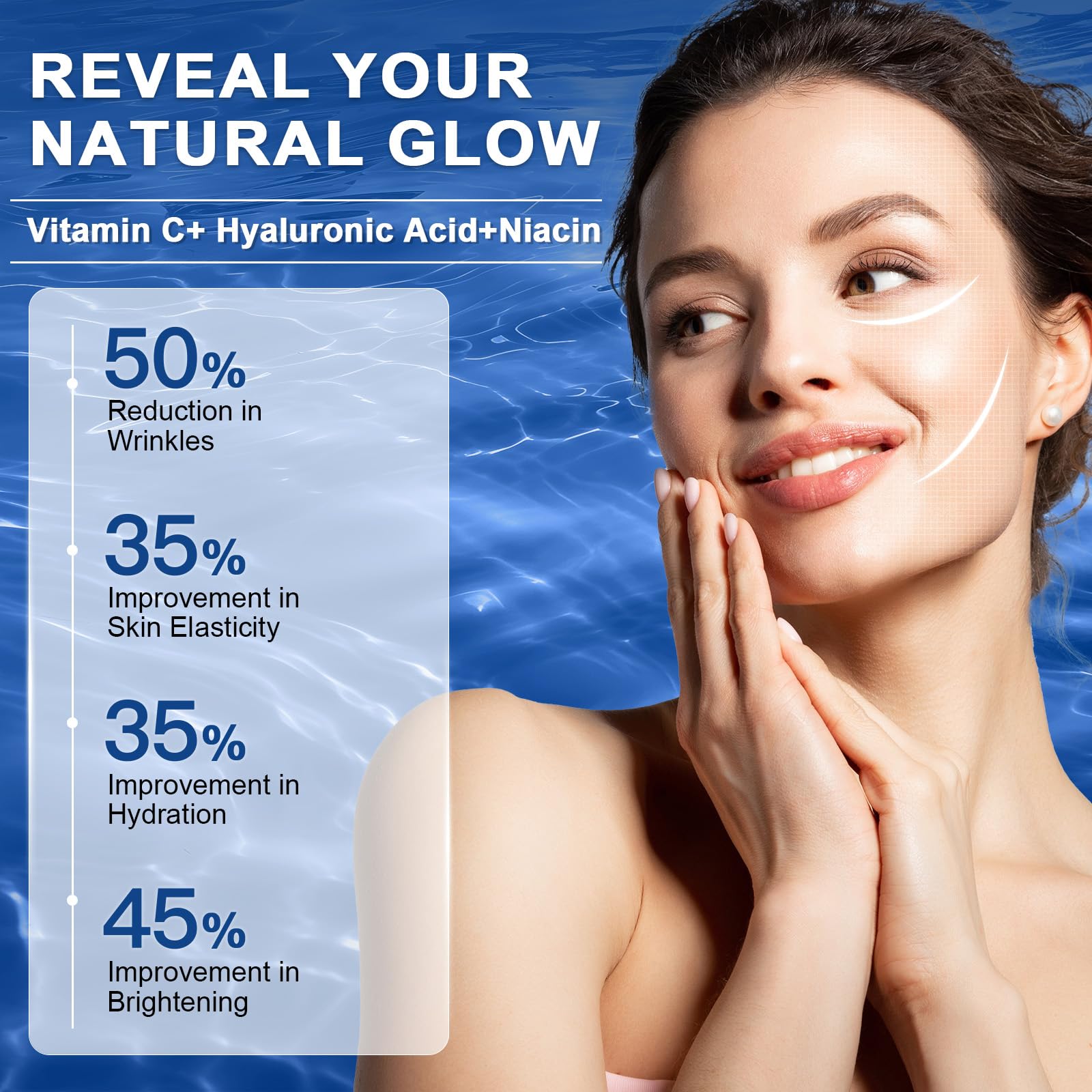 Illustration of hyaluronic acid and keratin ingredients