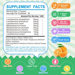 Box showing 30 packets of probiotic powder