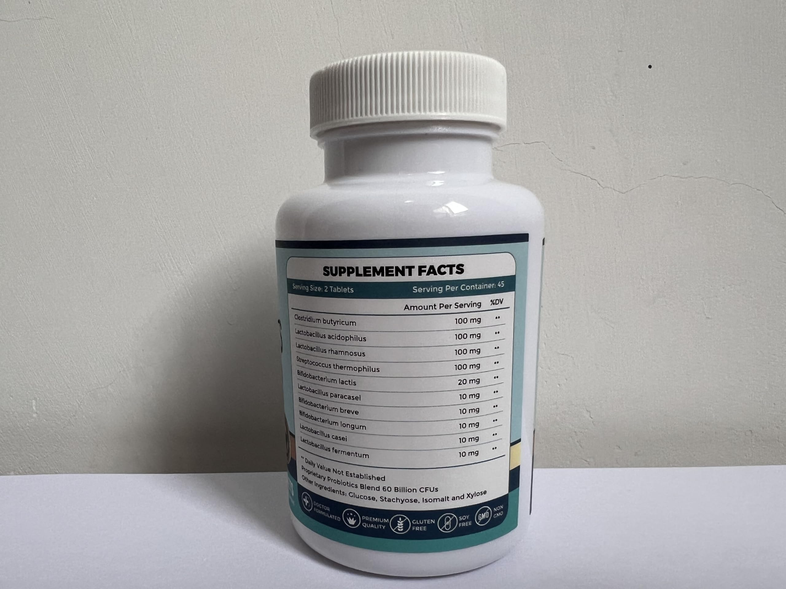 Close-up of the Pack 2 bottle and labeling