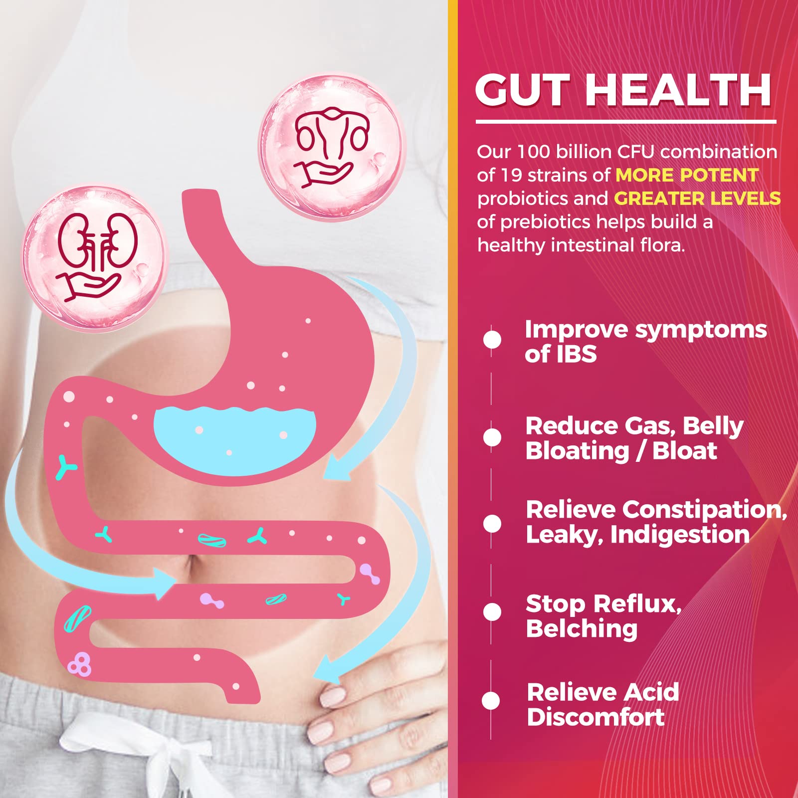 Probiotic packets for women (45 servings)