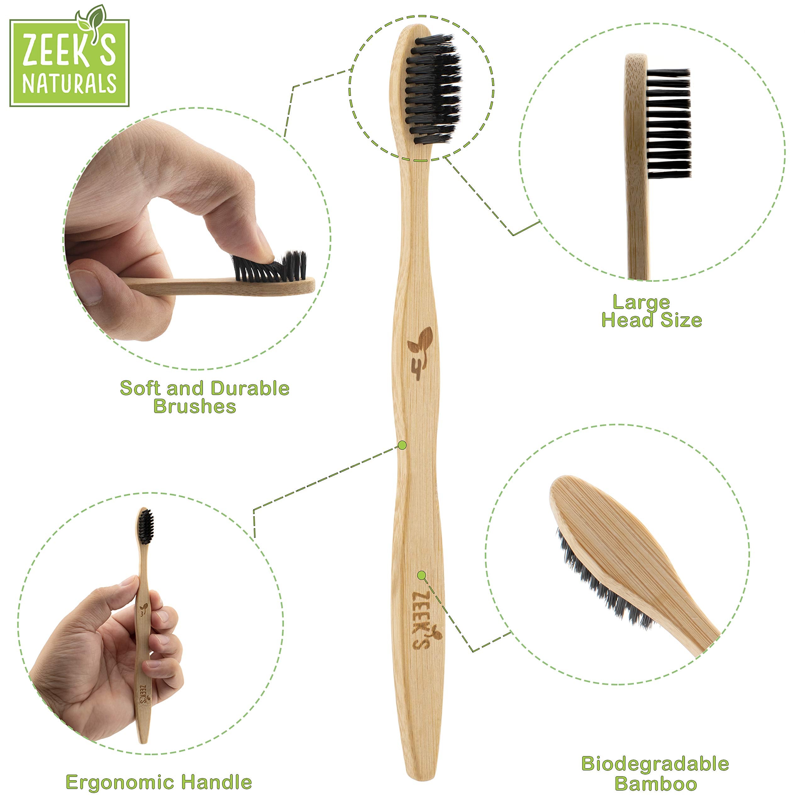 Zeek's Naturals bamboo charcoal toothbrush set of 12 - image 2