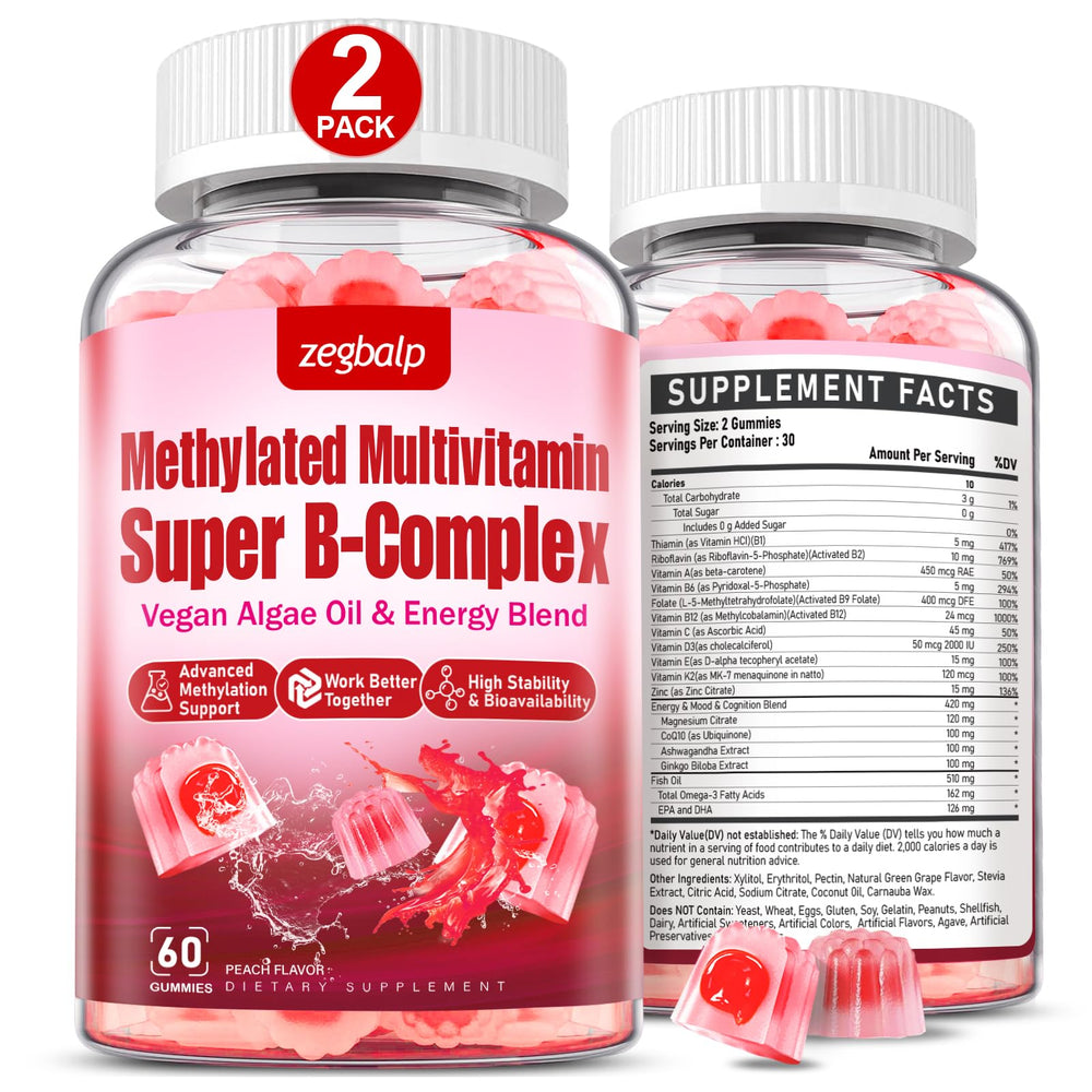ZEGBALP methylated B complex gummies bottle front view