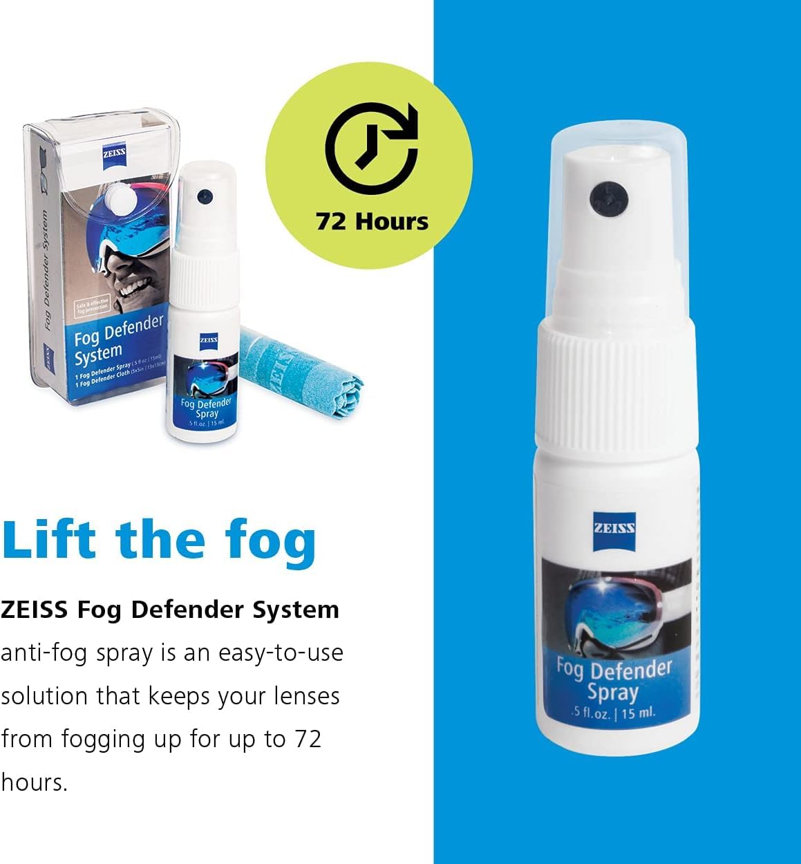 ZEISS Fog Defender System microfiber cloth included