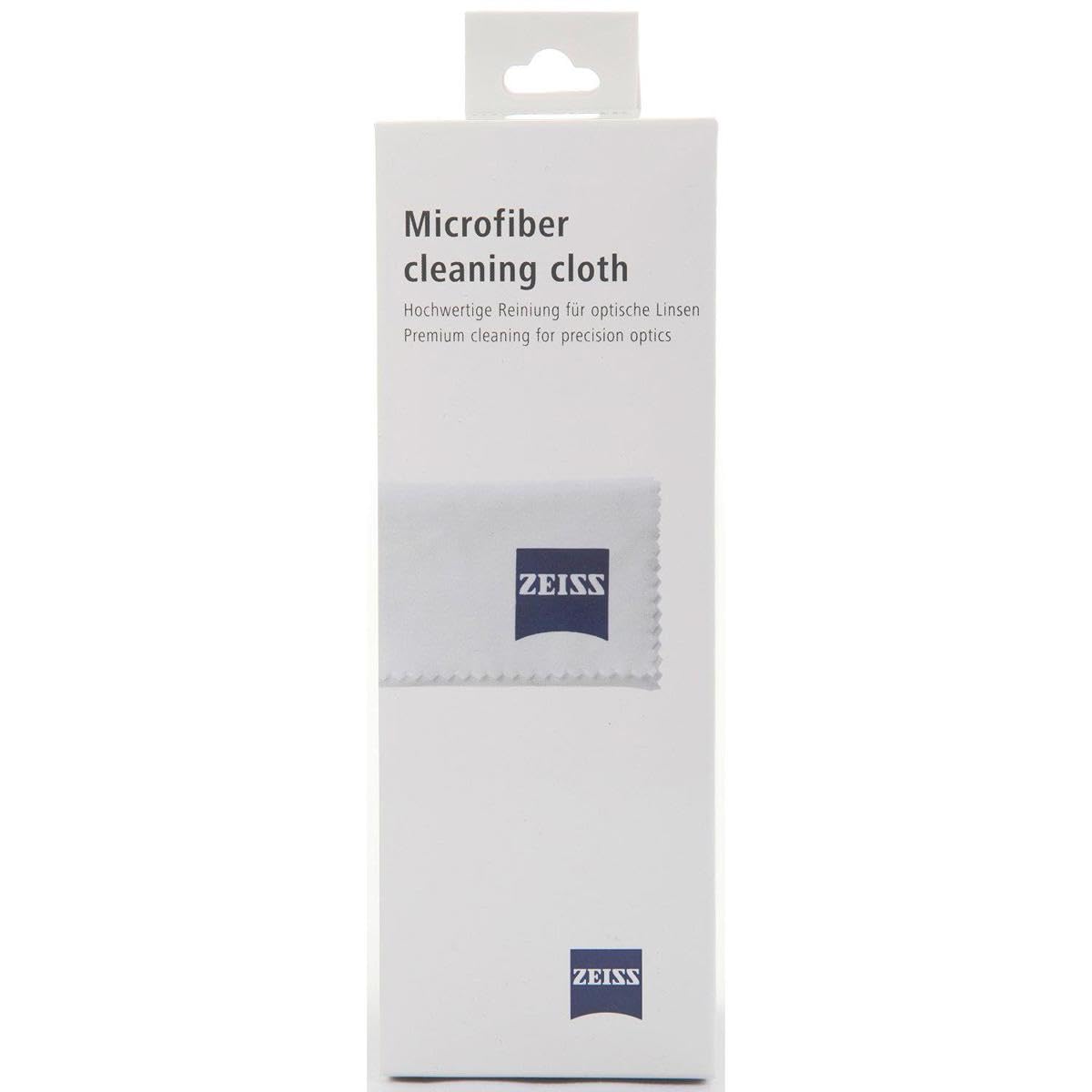 Close-up texture of Zeiss microfiber cleaning cloth