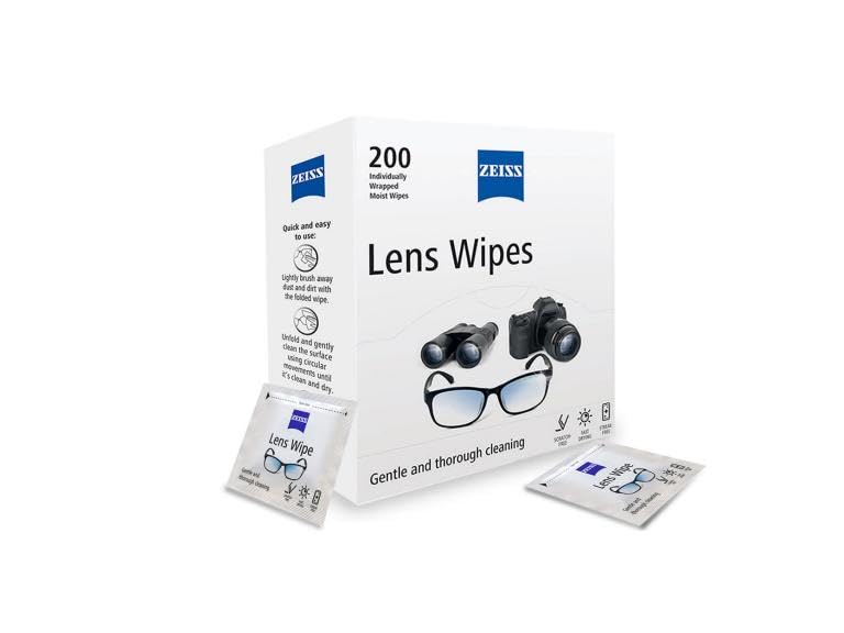 Travel-ready lens wipes with purse and car