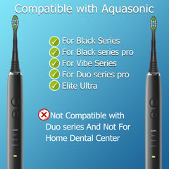 Zekuavi AquaSonic Black Series Pro replacement toothbrush heads - 8 pack