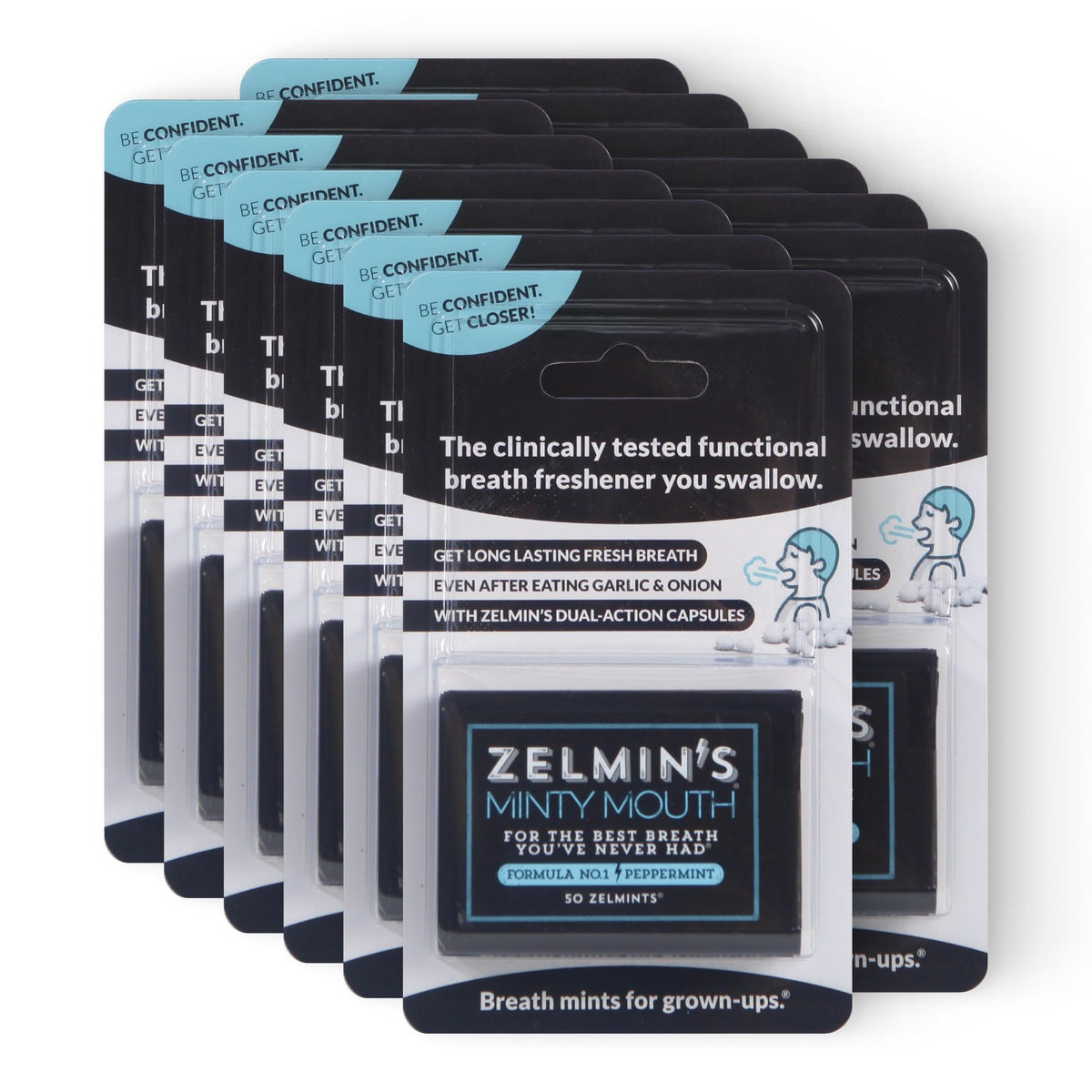 Zelmin's Minty Mouth Breath Freshener 12-pack box front