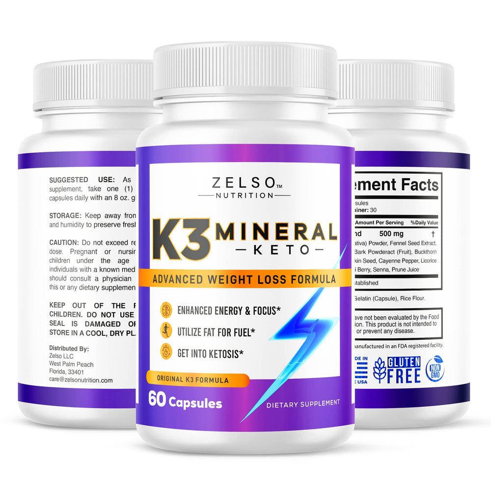 K3 mineral pills supporting ketosis and weight management