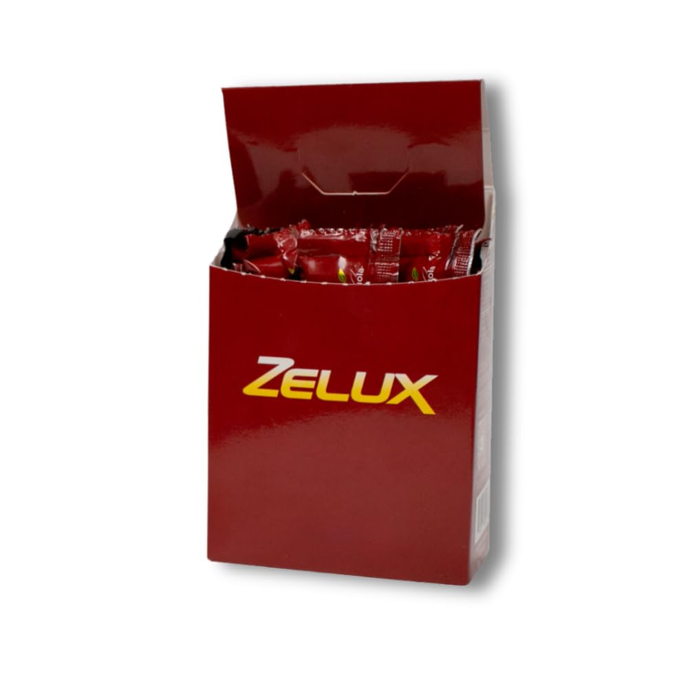 Zelux box front packaging with branding