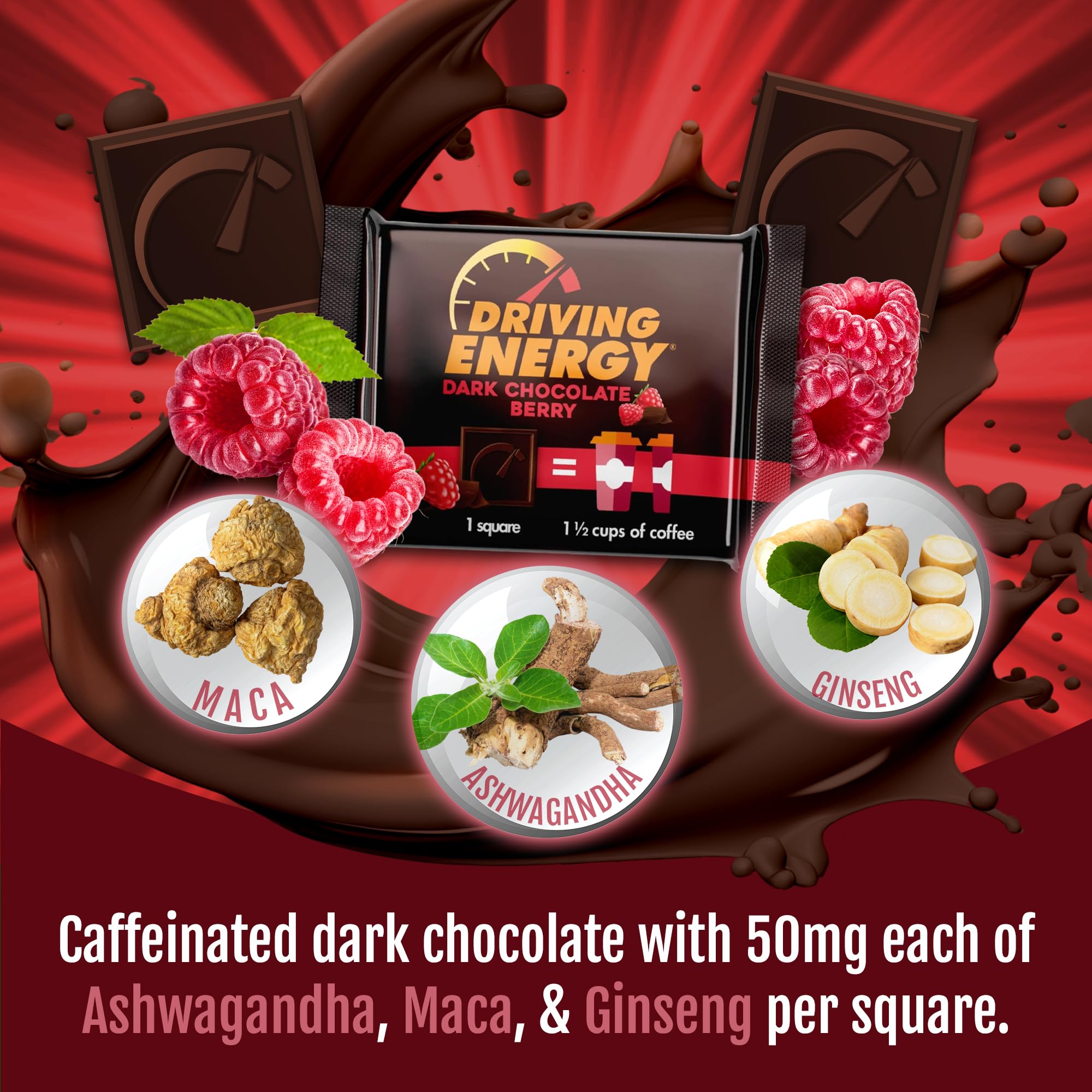 ZenEvo Driving Energy Bite single piece highlighting caffeine boost.