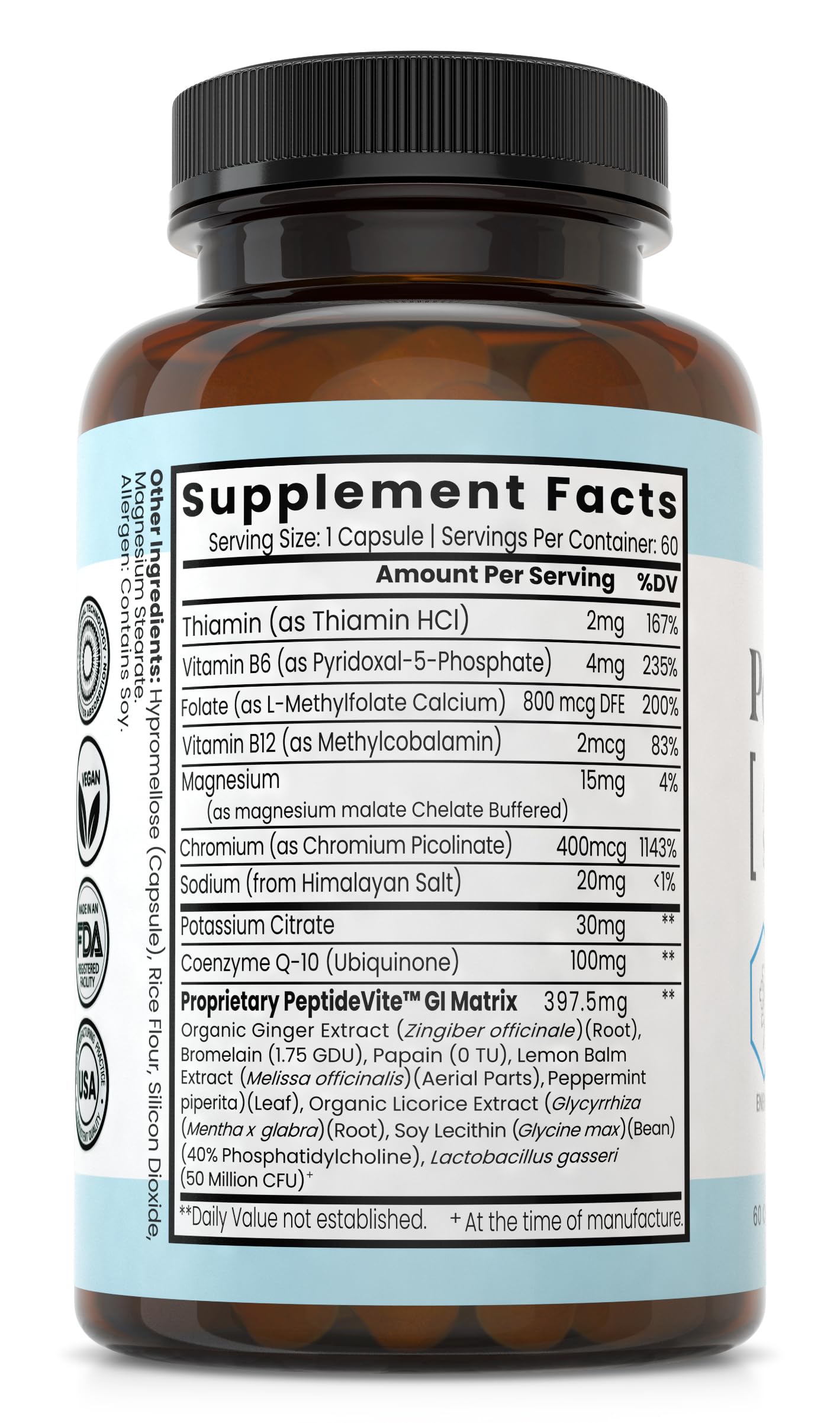 Lifestyle scene showing PeptideVite as gut health supplement