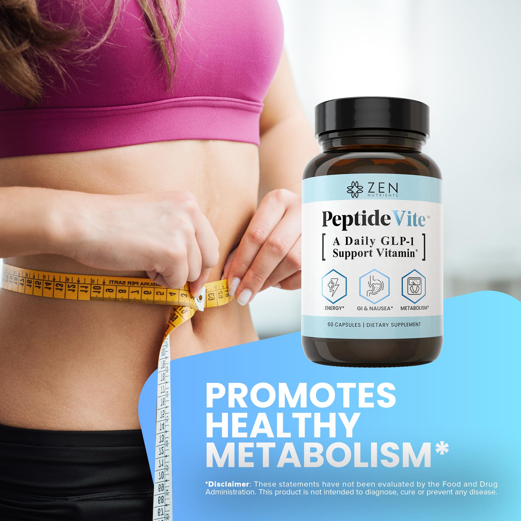 Packaging of Zen Nutrients PeptideVite 60 capsules
