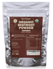 Zen Principle Organic Beetroot Powder jar with scoop