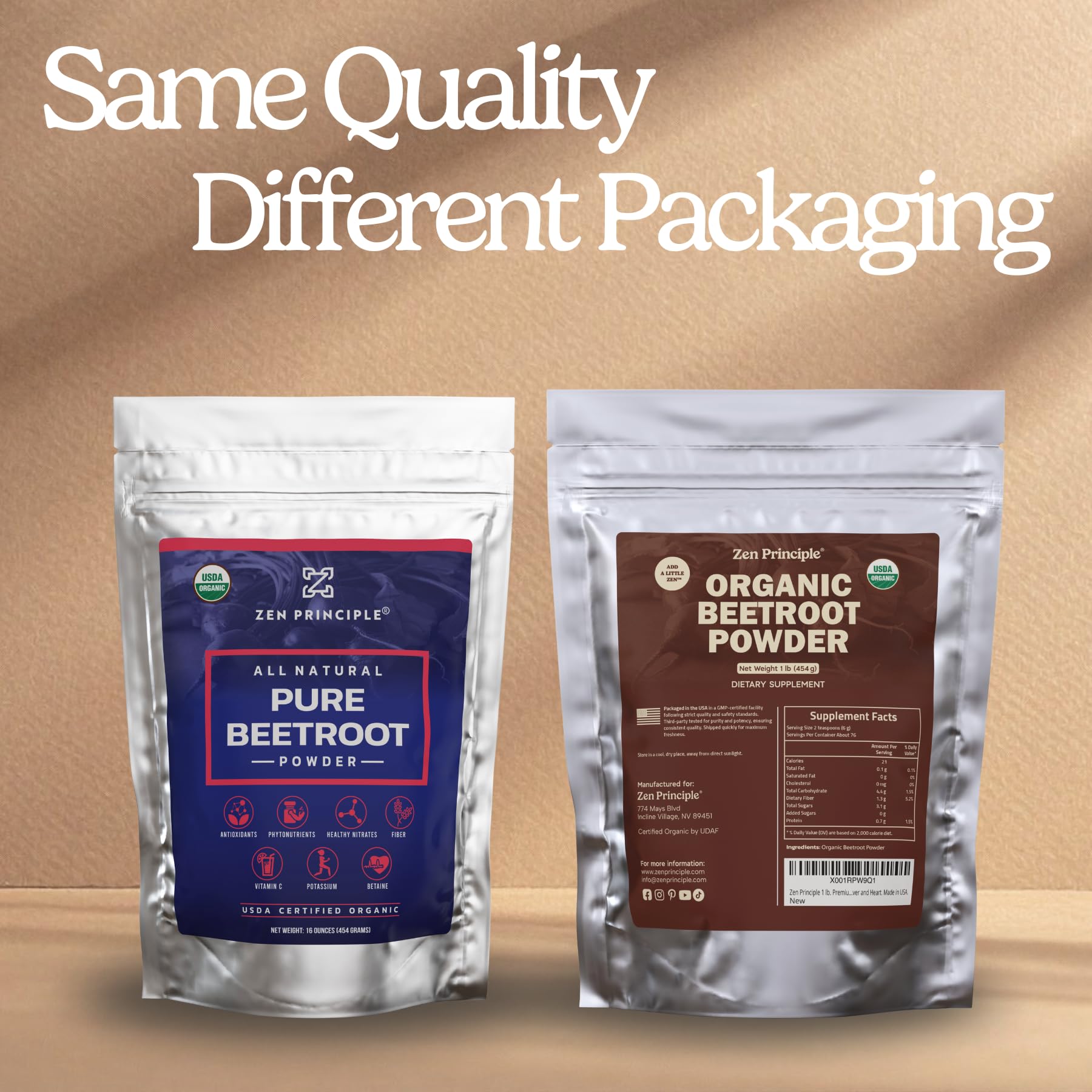Zen Principle Beetroot Powder packaging