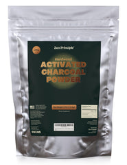 Front view of Zen Principle Hardwood Activated Charcoal Powder container